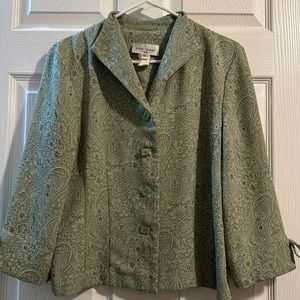 Green Floral Blazer